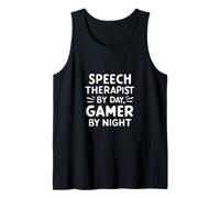 Speech Therapist by Day Gamer by Night Language Pathology Débardeur