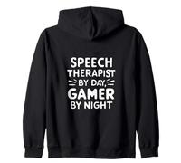 Speech Therapist by Day Gamer by Night Language Pathology Sweat à Capuche