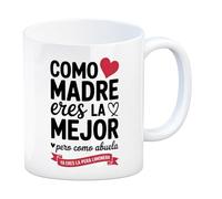 speecheese En tant que mère, vous êtes la meilleure mais en tant que grand-mère vous êtes déjà la poire citronnière tasse - Design typographique en porcelaine, fond blanc, cadeau d'anniversaire, fête