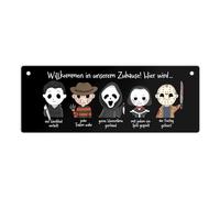 speecheese Plaque en métal L de 10,5 x 28 cm - Série Killer avec | Bienvenue dans notre maison
