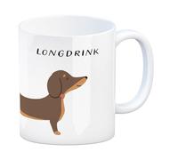 speecheese Tasse à café teckel avec inscription « Longdrink » - Idéale pour les amateurs de teckels - Idéal pour les fans d'alcool - Gin Tonic Tequila Vodka Whisky