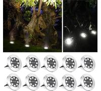 Speed 10 x LED Lampe solaire encastrée de sol Lampe solaire de sol extérieur 8Leds,Blanc froid