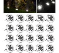 Speed 20 x LED Lampe solaire encastrée de sol Lampe solaire de sol extérieur 8Leds,Blanc froid