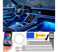 Speed Auto Intérieur LED Strip 6,5M Eclairage Intérieur, 12V RGB Lumière d'ambiance avec APP Eclairage d'ambiance contrôlable Musique et éclairage du plancher