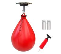 Speed Bag Boxing - Balles de vitesse en cuir PU | Balle d'entraînement de boxe portable | Sac de réflexe en forme de poire | Balle pivotante pour la gym | Balle de boxe réutilisable pour homme et