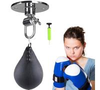 Speed Bag - Boxing Pere Speed Set - Sac réfléchissant | Sacs de poinçonnage à vitesse de boxe | Et ensemble pivotant | Boule de poing, boxe de sacs de vitesse pour femmes, hommes, adultes, gymnase et