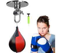 Speed Bag - Set de balles de boxe - Sac réfléchissant - Sac de vitesse de boxe - Et rotatif - Boule de poinçonnage - Sac de frappe pour femmes, hommes, adultes, salle de sport et maison