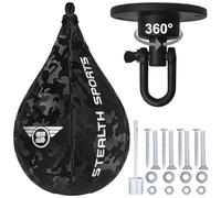 Speed Ball Boxe - MMA Speed Bag & Hanging Swivel Kit pour Entraînement de Boxe - Sac de Frappe pour Muay Thai, Kickboxing, Arts Martiaux, Reflex et Speed Training Striking Bag (Camo)