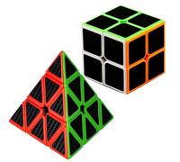 Speed Cube en Fibre de Carbone 2x2x2 3x3x3 Pyramide Magic Cube Puzzle