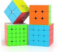 Speed Cube Ensemble 2X2 3X3 4X4 5X5 Cube Magique Brillant sans Autocollant Cubing Classroom Smooth Puzzles Jeu de Cubes avec Emballage Cadeau-Ensemble Cadeau Cube
