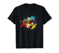 Speed Cubing Color Splash Puzzle Cube avec Design Pop Art T-Shirt