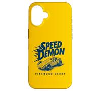Speed Demon! Funny Pinewood Derby Retro Cub Scouts Coque pour iPhone 16