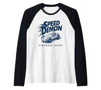 Speed Demon! Funny Pinewood Derby Retro Cub Scouts Manche Raglan