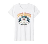 Speed Demon Hot Rod Crâne pour Les Amateurs de Course pour Homme T-Shirt, Femme, Blanc, M