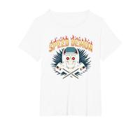 Speed Demon Hot Rod Crâne pour Les Amateurs de Course pour Homme T-Shirt, Femme Grandes Tailles, Blanc, 2X