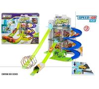 Speed & Go - Garage 3 Niveaux avec 2 Voitures en métal