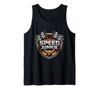 Speed Junkie Drapeaux de Course à Carreaux pour Voiture et Moto Débardeur