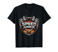 Speed Junkie Drapeaux de Course à Carreaux pour Voiture et Moto T-Shirt