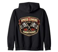 Speed Lovers Anonymous Addict to Racing Flags Funny Racer Sweat à Capuche