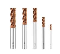 SPEED TIGER ISE Lot de 5 fraises carrées en carbure - 4 cannelures (1/8", 1/4", 3/16", 5/16", 3/8") - pour alliage ou acier trempé, métal et plus - Revêtement TiSiN - Ensembles de fraises pour