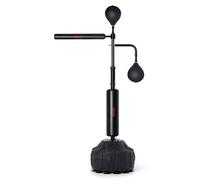 Speed-Trainer de boxe VEVOR, sac de boxe avec support, sac de boxe Reflex pour jeunes & adultes, set de sac de frappe réglable en hauteur avec gants, Workout-Speed-Bag pour l'entraînement Noir