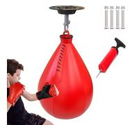 Speedbag Ensemble de boxe - Balle de vitesse suspendue en forme de poire, outil d'entraînement pivotant portable avec fonction durable, accessoire de boxe réutilisable pour homme, idéal pour la gym