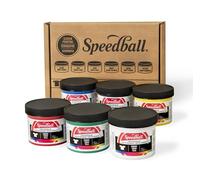 Speedball 4504W Lot d'encres pour sérigraphie Noir/Vert/Blanc/Bleu/Jaune/Rouge