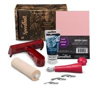 Speedball Kit démarrage impression sur bloc SB3471 – Encre, Brayer, Manche à lino – Multicolore