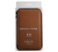 Speedball Leather Storage Case pour crayons, feutres, stylos et matériel d'art, marron avec finition vieillie, Holds Up To 48 Standard Pencils