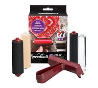 Speedball Pop-in Brayer Mousse de Brayer 10,2 cm, Caoutchouc Dur et Acrylique, Papier, Noir, kit de Rouleau Interchangeable