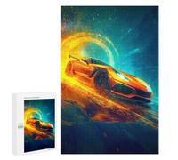 Speeding Sports Car in Flames Puzzle 1000 Pièces Educa Jouet en Bois Cadeau Unique Décoration Intérieure Jeu Éducatif Challenge Toy Adultes Et Enfants À Partir De 14 Ans 1000 PCS