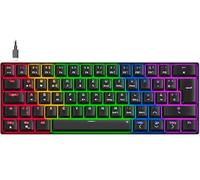 Speedlink Atmos - Clavier Gamer mécanique de Jeu RGB 60%, Filaire, Brown Switches, Plaque Acier Robuste, câble USB-C Amovible, rétro-éclairé, Layout Allemande QWERTZ, Noir
