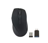 Speedlink AXON Silent Mouse Wireless - Souris PC sans Fil, clic Silencieux, Rechargeable avec Batterie USB-C, Surface antibactérienne caoutchoutée, Ergonomique, 2,4 GHz, 1600 dpi, Noir