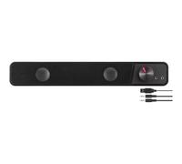 Speedlink BRIO Barre de Son stéréo - pour Ordinateur, Excellente qualité Audio, 12 Watts, Design Compact, 2X Connexion Jack 3,5 mm + Prise USB A, contrôle du Volume, Noir