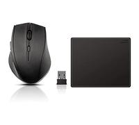 Speedlink CALADO Souris silencieuse - Souris sans Fil silencieuse, Noir & SL-6243-LBK Notary Soft Touch Tapis de Souris (Aspect Cuir Élégant, Surface Souple, Bordure Cousue)