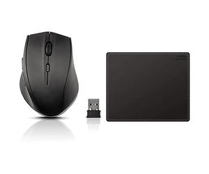 Speedlink CALADO Souris silencieuse - Souris sans Fil silencieuse, Noir & SL-6243-LBK Notary Soft Touch Tapis de Souris (Aspect Cuir Élégant, Surface Souple, Bordure Cousue)