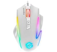 Speedlink DECUS NX - Souris Gaming RGB avec câble, éclairage RGB Multicolore, Bouton de tir continu, jusqu'à 12800dpi, 1000Hz, programmable, Mouse USB Filaire, câble gainé, Blanc
