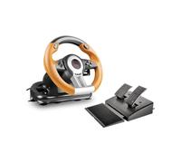 Speedlink DRIFT O.Z. Volant de course - volant de voiture jeux USB pour PC/ordinateur, volant pc avec levier de vitesse, avec retour de force, noir-orange