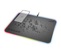Speedlink Enmate RGB Tapis de Souris de Gaming avec Fonction de Charge à Induction (10 Modes d'éclairage puissants, Dos antidérapant 1,4 m de Longueur), Gris