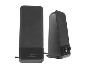 Speedlink EVENT Haut Parleur PC actif - Enceintes Actives pour PC avec 3,5mm Jack, 12W, alimentation en courant par le port USB, noir