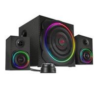 Speedlink GRAVITY CARBON RGB - 2.1 Système de Haut-Parleurs 2.1 avec Subwoofer, Bluetooth et jack 3,5mm AUX, 120 W, RGB Enceinte PC Gamer 2.1 avec Caisson de Basses, noir