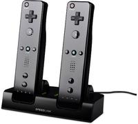 Speedlink Jazz Base de Recharge USB pour Deux WII U Wiimotes Simultanément (Jusqu’à 18 H de Jeu, Recharge en 3 H Seulement, Batterie Incluse)
