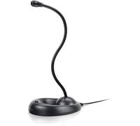 Speedlink Lucent Microphone de Bureau Flexible (Tige de Microphone Réglable, Réducteur de Bruit, Connecteur Jack 3,5 Mm)