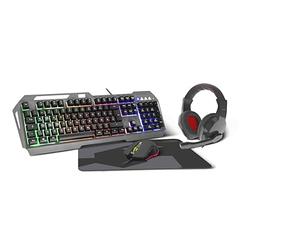 Speedlink LUNERA 4in1 Illuminated Gaming Set - Ensemble composé de Quatre pièces, avec éclairage, Noir