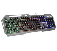 Speedlink LUNERA Metal Rainbow Gaming Keyboard - Clavier de Jeu -avec éclairage -Clavier Plein Format -Disposition DE, Noir
