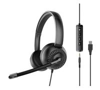 Speedlink Casque stéréo METIS léger filaire – USB-A & Jack 3,5 mm, Micro et télécommande, Noir