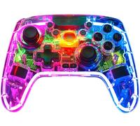 Speedlink RAIT NX RGB Gamepad - Manette PC sans fil USB ou Bluetooth, éclairage transparent, vibration, capteurs à effet Hall, touches macro supplémentaires, pour PC/PS3/Android/Switch