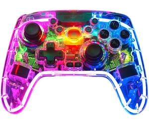 Speedlink RAIT NX RGB Gamepad - Manette PC sans fil USB ou Bluetooth, éclairage transparent, vibration, capteurs à effet Hall, touches macro supplémentaires, pour PC/PS3/Android/Switch