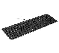 Speedlink Riva Scissor Keyboard - Clavier PC Filaire, Silencieux, avec Port USB, Touches ergonomiques durables de Type Scissor, avec 7 Touches Multifonctions, Layout QWERTZ Allemand, Noir