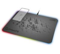 Speedlink Enmate RGB Tapis de Souris de Gaming avec Fonction de Charge à Induction (10 Modes d'éclairage puissants, Dos antidérapant 1,4 m de Longueur), Gris